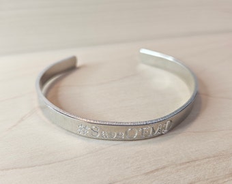 Renew #SaveOFMD Our Flag Means Death Inspired Gentlebeard Engraved Aluminium Cuff Bracelet