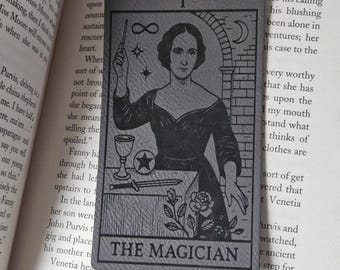 Mary Shelley Bookmark – The Magician Tarot Card – Frankenstein Gothic Queer Literary Gift – Dark Academia Bookmark – Faux Leather LGBTQ+