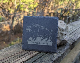 Loyalté Me Lie/White Boar Badge Richard III Slate Motto Coaster