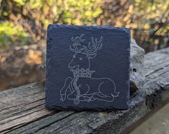 Richard II White Hart Badge Slate Coaster