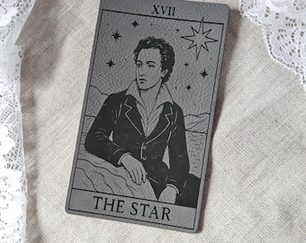 Percy Bysshe Shelley Bookmark – The Star Tarot Card – Gothic Queer Literary Gift – Dark Academia Bookmark – Faux Leather Bookish Gift LGBTQ+