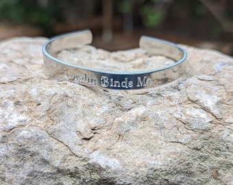 Loyalty Binds Me Richard III Motto Engraved Aluminium Cuff Bracelet