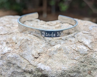 Loyalty Binds Me Richard III Motto Engraved Aluminium Cuff Bracelet