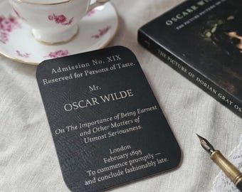 Oscar Wilde Lecture Admission – Gothic Literary Keepsake – Book Lover Gift