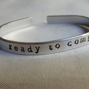 Ready To Comply Winter Soldier Bucky Zemo Inspired Handstamped Aluminum Cuff Bracelet