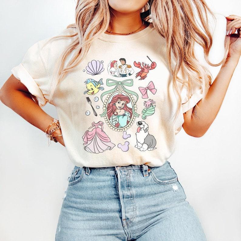 Retro Disney Little Mermaid png, Women's Little Mermaid Ariel png, Ariel Mermaid png, Disney Ariel png, Girls Ariel Mermaid png