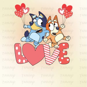 Blueeyyy y Bingooo Love svg, Blue Cartoon svg, Blueeyyyy shirt svg, Archivo de corte de vinilo, Svg, Pdf, Jpg, Png, Ai Archivo de diseño imprimible