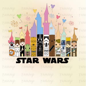 Castillo de Star Wars Disney SVG, personajes de Star Wars SVG, Star Wars SVG, Reino mágico SVG, archivo de corte de vinilo, SVG, PDF, JPG, PNG, archivo imprimible en formato Ai