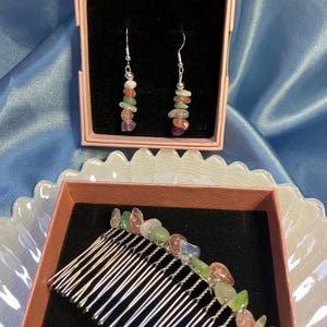 Crystal stacked earrings with Sterling Silver wires.
