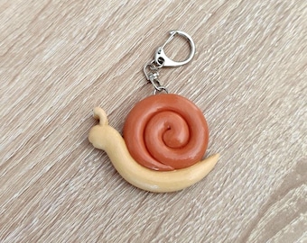 Handgemachte Schnecke Taschenanhänger: Polymer Clay Tier Reißverschluss Anhänger