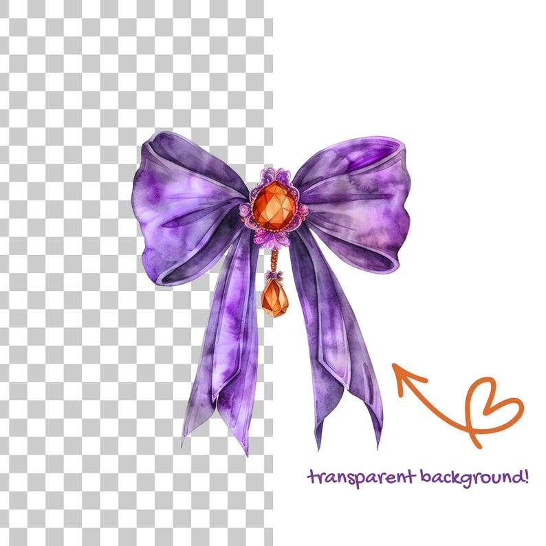 Watercolor Halloween Bow Clipart Set, Spooky Gothic PNG (digital ...