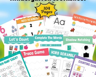 Preschool Activity Worksheets Printable | 104 Pages | PDF