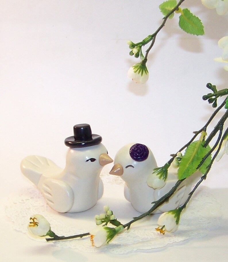 Romantic Bird Wedding Cake Topper High Fashion Love Birds Decor Large FREE U.S. SHIPPING image 1