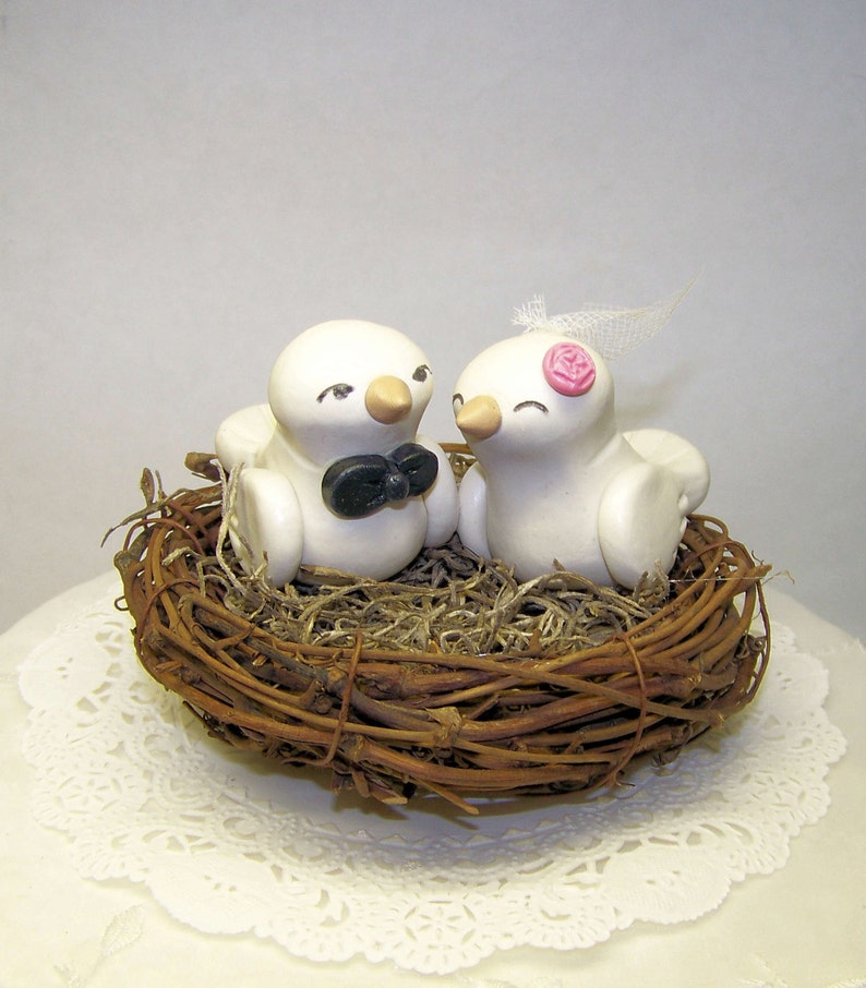 Wedding Cake Topper Birds Nest Custom Made Shown in Etsy
