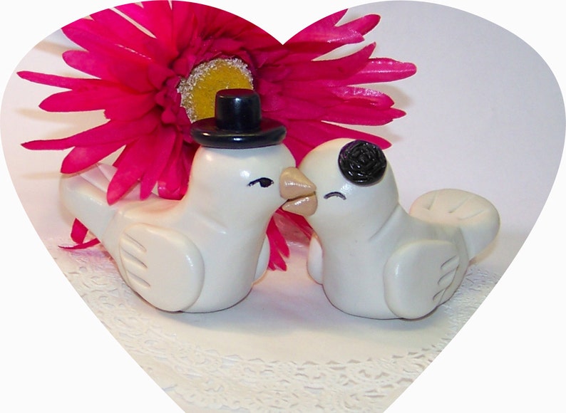 Romantic Bird Wedding Cake Topper High Fashion Love Birds Decor Large FREE U.S. SHIPPING image 3