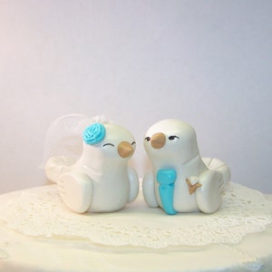 Custom Love Bird Wedding Cake Topper Birds image 1
