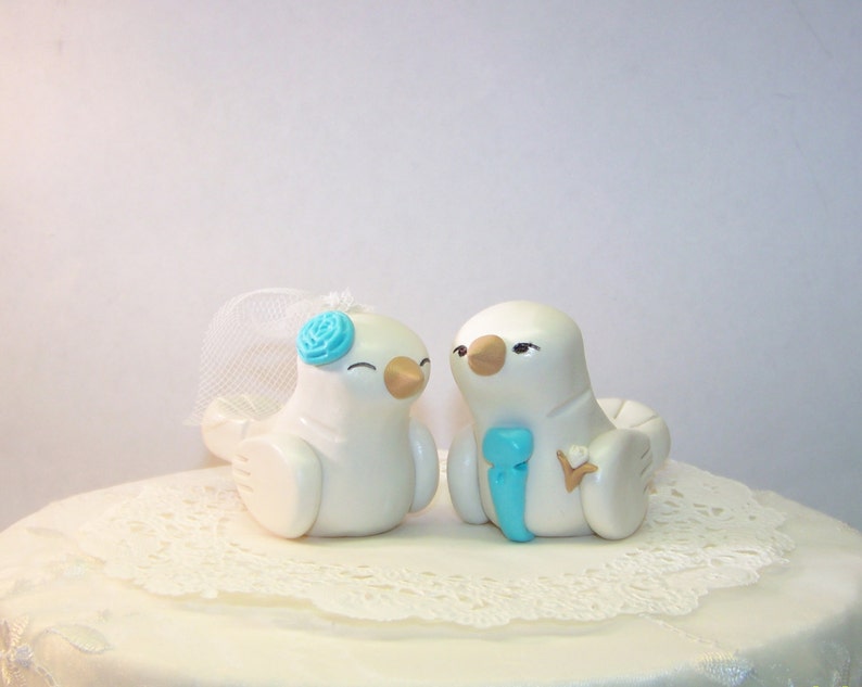 Custom Love Bird Wedding Cake Topper Birds image 1