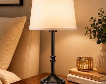 Cordless Table Lamp Rechargeable Touch Lamp Portable LED Desk Lamp Vintage Metal Bedside Lamp Dimmable