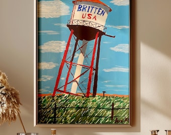 Leaning Tower of Texas, 2022 - Home Decor Art Print - Retro - Americana - Texas - Western - Frontier - Route 66 - Neon Sign