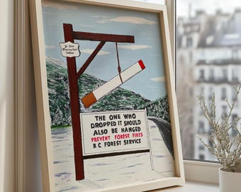 Gallows Humor, 2024 - Home Decor Art Print - Retro - Americana - Forests - Parks - Hiking - Outdoors - Conservation - Canada
