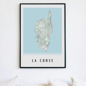 Carte de la Corse Ultra-Détaillée en Très Haute Définition | Style Épuré - Version Couleur ou Noir et Blanc