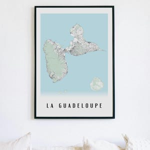 Carte de la Guadeloupe Ultra-Détaillée en Très Haute Définition | Style Épuré - Version Couleur ou Noir et Blanc