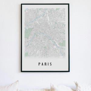 Carte de Paris Ultra-Détaillée en Très Haute Définition | Style Épuré - Version Couleur ou Noir et Blanc