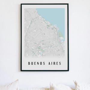 Carte de Buenos Aires Ultra-Détaillée en Très Haute Définition | Style Épuré - Version Couleur ou Noir et Blanc