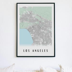 Carte de Los Angeles Ultra-Détaillée en Très Haute Définition | Style Épuré - Version Couleur ou Noir et Blanc