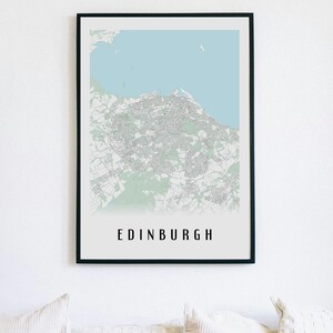 Carte d'Edimbourg Ultra-Détaillée en Très Haute Définition | Style Épuré - Version Couleur ou Noir et Blanc