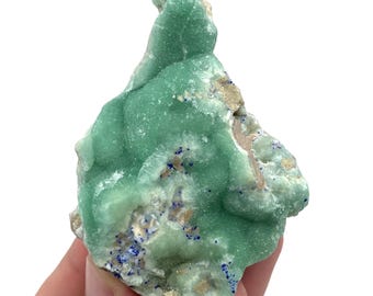 Aragonite with Blue Azurite , Afghanistan Mineral Specimen , ( 79 Grams , 74 x 50 x 21 mm )