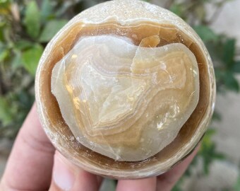 Natural Unique Chocolate Calcite Sphere ( 307 Grams , 61 x 61 x 61 mm )