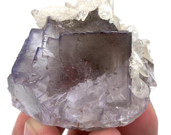 Purpleline Cubic Fluoriet, Pakistaans mineraalmonster (75 gram, 46 x 30 x 28 mm)