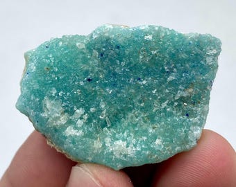 Aragonite with Blue Azurite , Afghanistan Mineral Specimen , ( 73 Carats , 36 x 27 x 11 mm )