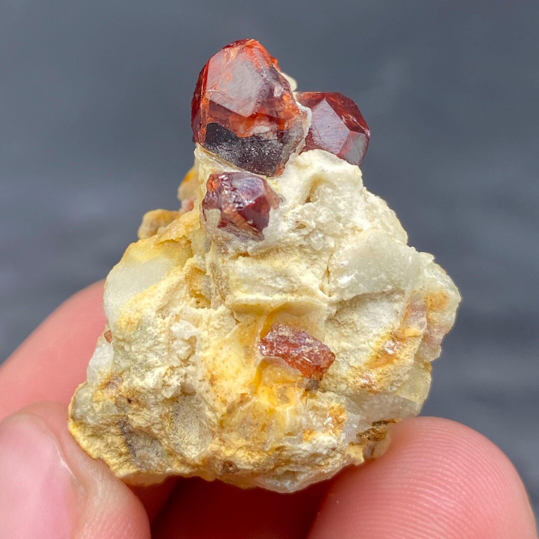 Spessartine Garnet Crystals on Matrix, Pakistan Mineral Specimen