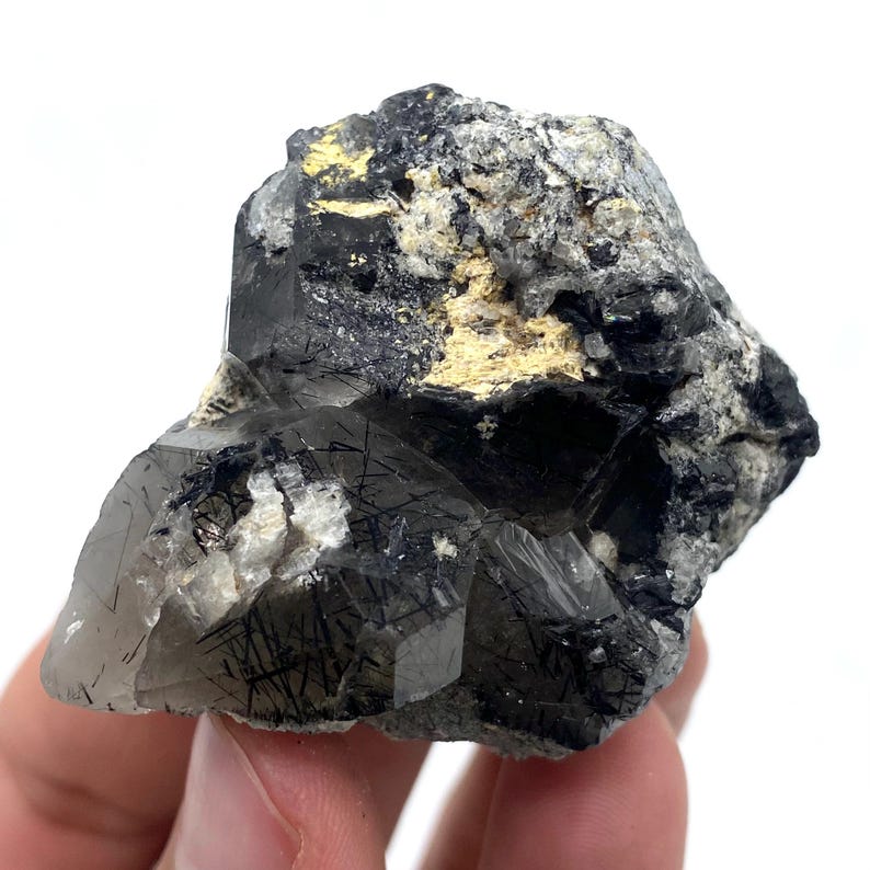 Quartz Rutile Rough Natural Rutile Quartz Crystal, Full Terminated Black Rutile Crystal ...
