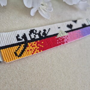 Women&#39;s cuff bracelet in Miyuki delica YOU beads. Handmade on a loom.