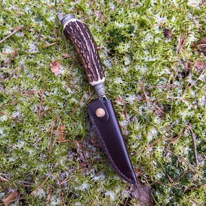 Handgefertigtes Hirschhorn Jagdmesser Trachtenmesser mit Bayernwappen