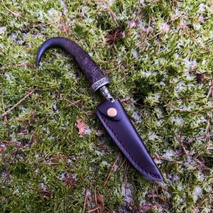 Handmade hunting knife traditional knife made from real chamois leather