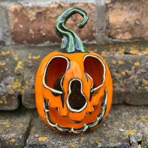 Pumpkin Candlestick, halloween  Candlholder