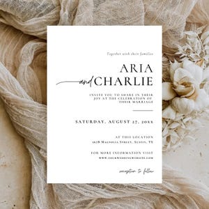 Minimalistische Hochzeitseinladung Vorlage Download | Moderne Hochzeitseinladung | Boho Hochzeitseinladung Printable Hochzeit einladen | Sofort Download