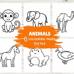 Animals Coloring Pages For Kids Toddlers Preschoolers Toddlers Coloring Book Simple Coloring Pages  Homeschool Printable PDF