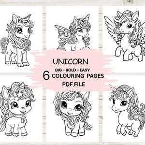 Unicorn Coloring Pages, Unicorn Coloring Pages For Kids & Adults, Unicorn Sheets, Kids Coloring Pages, Girls Coloring Pages,Instant Download