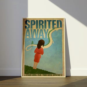 Póster de El viaje de Chihiro, póster de Studio Ghibli, póster de Ghibli, película de Miyazaki, El viaje de Chihiro, arte mural de Ghibli, decoración del hogar, póster vintage