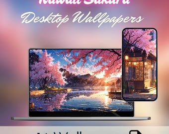 Kawaii Sakura Wallpaper: Lofi Japanischer Bildschirmschoner (Digitaler Download)