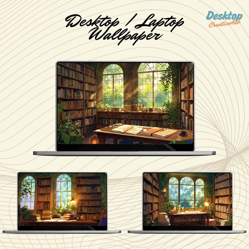 Library. Nook Computer Background Lofi Anime Library Wallpaper: Cozy Book Nook Desktop Backgrounds ...