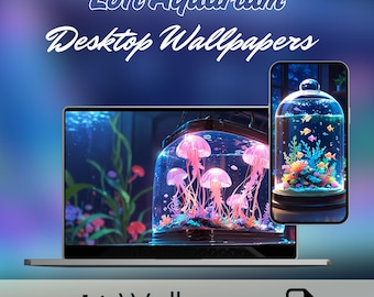 Pastell Aquarium Qualle Wallpaper Pack, Kawaii Desktop & Mobile (Digitaler Download)