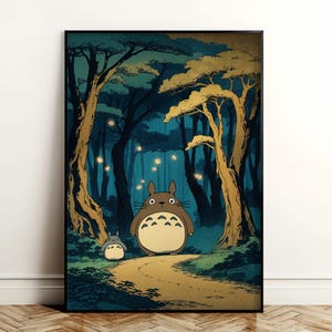 Totoro Posters, Studio Ghibli Prints, Ghibli Posters, Hayao Miyazaki Movies, Totoro Mural Art, Ghibli Art, Home Decoration, Wall Art, Anime