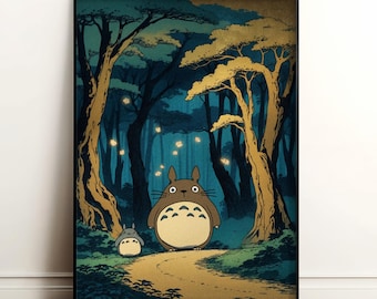 となりのトトロ　ウォールアート　スタジオジブリ となりのトトロ スタジオジブリ プリント | 日本のアニメ ウォール