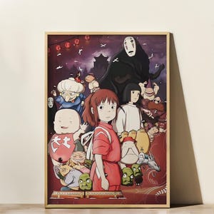 Impresión de Studio Ghibli, póster de El viaje de Chihiro, póster de Ghibli, película de Miyazaki, El viaje de Chihiro, arte mural de Ghibli, decoración del hogar, arte mural, póster de anime